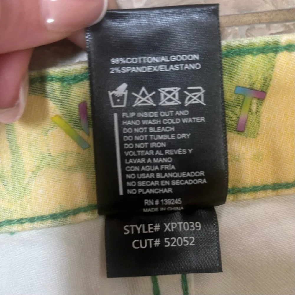 NWT VBRT Vibrant Miu Butterfly Print Yellow Green Wide Leg Fairycore Jeans S - Picture 5 of 13